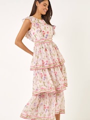Roman Pink Border Frill Dress - Image 4 of 5