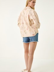 Roman Natural Floral Denim Jacket - Image 3 of 5