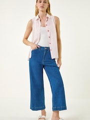 Roman Red Polka Dot Button Blouse - Image 2 of 5