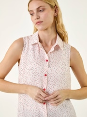 Roman Red Polka Dot Button Blouse - Image 4 of 5