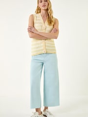 Roman Yellow Flower Button Detail Knit Vest - Image 2 of 5