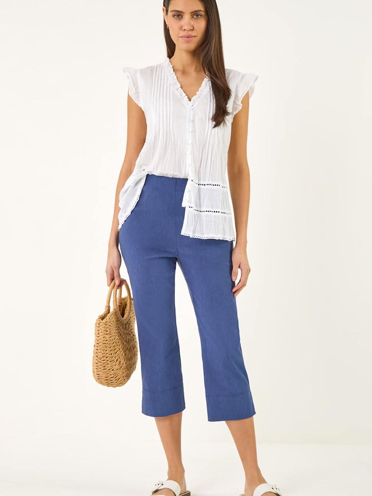 Roman Denim Side Split Stretch Trousers - Afbeelding 2 van 5