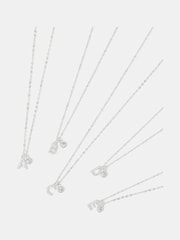 Accessorize Silver Tone Sterling Silver Diamanté Initial Pendant Necklace - Image 3 of 4