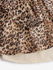 Rockett St George Animal Print Pussybow Mini Dress - Image 9 of 10