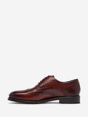 Oliver Sweeney Brown Hand Antiqued Calf Leather Oxford Shoes - Image 2 of 5