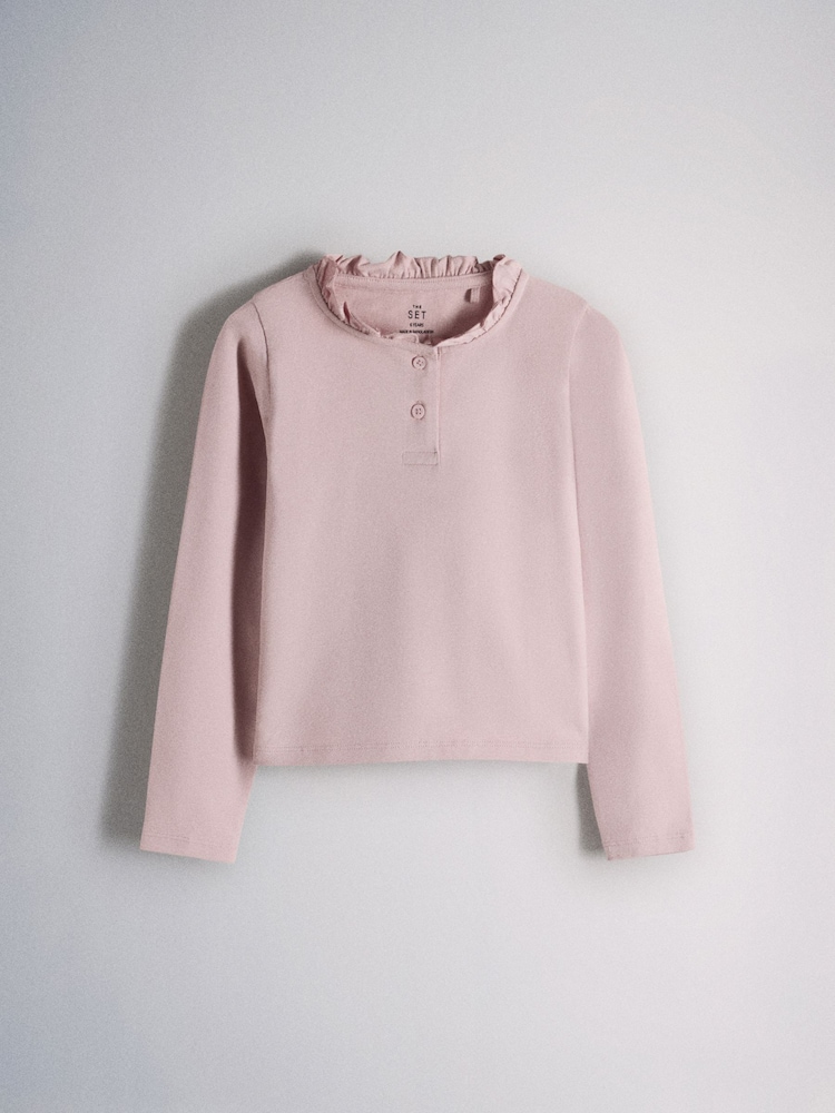 Havermoutmarmer/Roze/Chocoladebruin - The Set 3 Pack Lange mouwen Geborsteld jersey Ruches Henley T-shirts - Afbeelding 2 van 6 Havermoutmarmer/Roze/Chocoladebruin - The Set 3 Pack Lange mouwen Geborsteld jersey Ruches Henley T-shirts - Afbeelding 2 van 6