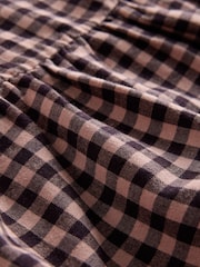 The Set Long Sleeve Brushed Flannel Check Dress and Ribbed Leggings Set Pink/Chocolate Brown - Image 4 of 5