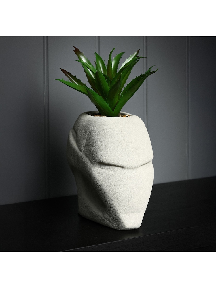 Marvel White Iron Man Planter With Faux Plant - Image 1 of 5
