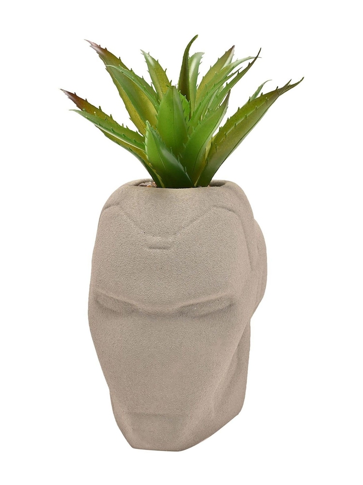 Marvel White Iron Man Planter With Faux Plant - Image 2 of 5