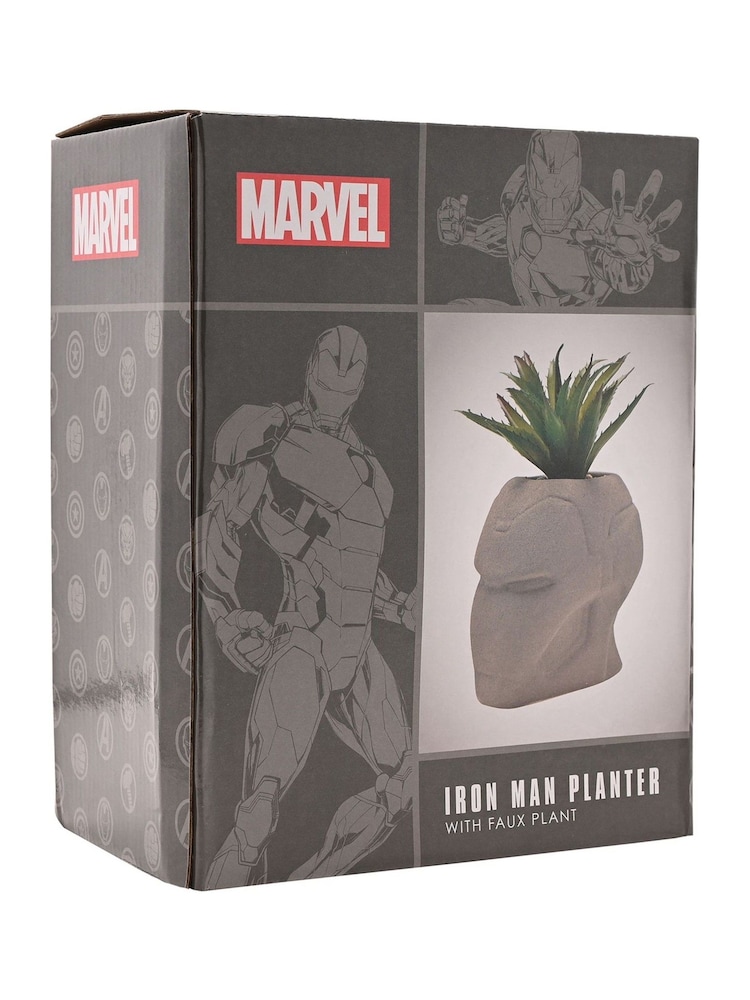 Marvel White Iron Man Planter With Faux Plant - Image 5 of 5