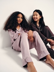 The Set 2 Pack Long Sleeve Satin Button Through Shirt and Wide Leg Pyjamas - Imagem 10 de 10