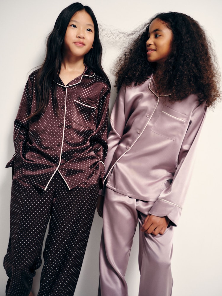 The Set 2 Pack Long Sleeve Satin Button Through Shirt and Wide Leg Pyjamas - Imagem 2 de 10 The Set 2 Pack Long Sleeve Satin Button Through Shirt and Wide Leg Pyjamas - Imagem 2 de 10