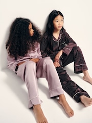 The Set 2 Pack Long Sleeve Satin Button Through Shirt and Wide Leg Pyjamas - Imagem 7 de 10