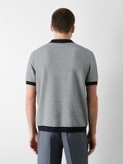 Oliver Sweeney Knitted Cotton Short Sleeve Blue Shirt - Image 2 of 5