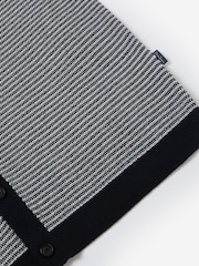 Oliver Sweeney Knitted Cotton Short Sleeve Blue Shirt - Image 4 of 5