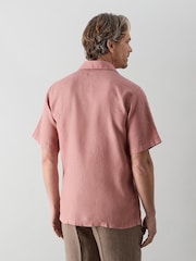 Oliver Sweeney Red Linen Short-Sleeved Shirt - Image 2 of 5