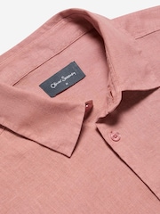 Oliver Sweeney Red Linen Short-Sleeved Shirt - Image 4 of 5