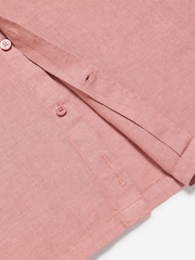 Oliver Sweeney Red Linen Short-Sleeved Shirt - Image 5 of 5