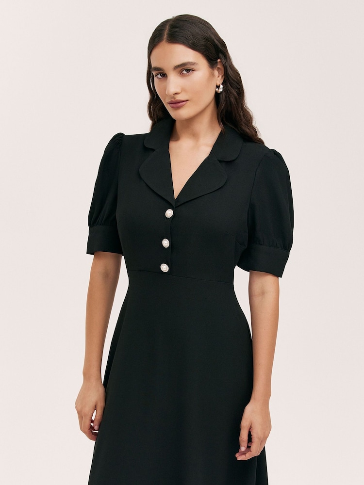 Finery Dorothy クレープ 半袖 ミディティードレス - 画像 2 / 4