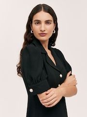 Finery Dorothy クレープ 半袖 ミディティードレス - 画像 3 / 4