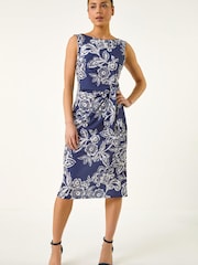 Roman Blue Petite Tie Side Dress - Image 2 of 5