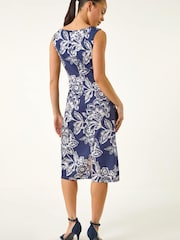 Roman Blue Petite Tie Side Dress - Image 3 of 5