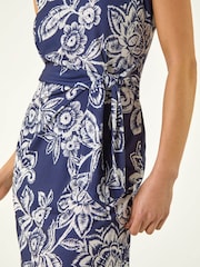 Roman Blue Petite Tie Side Dress - Image 5 of 5