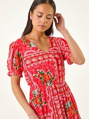 Roman Petite Abstract Dress - Imaginea 4 din 5