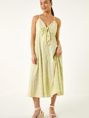 Roman Green Petite Gingham Twist Front Dress - Image 2 of 5
