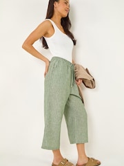 Roman Green Petite Metallic Stripe Cropped Trousers - Image 1 of 5