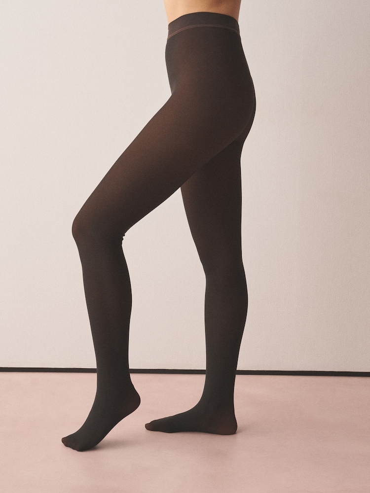 Chocolate Brown Thermal Fleece Lined Sheer Look Tights 1 Pack - Image 1 of 3 Chocolate Brown Thermal Fleece Lined Sheer Look Tights 1 Pack - Image 1 of 3