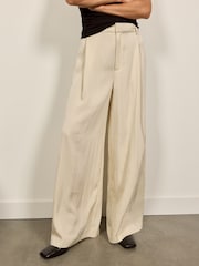 BHOEM Beige Pleated Relaxed-Fit Wide Leg Trousers - Image 2 of 4