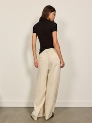 BHOEM Beige Pleated Relaxed-Fit Wide Leg Trousers - Image 4 of 4