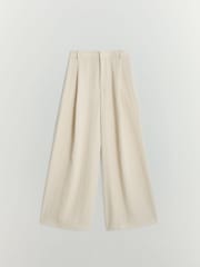 BHOEM Beige Pleated Relaxed-Fit Wide Leg Trousers - Image 5 of 5
