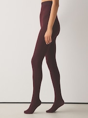 Burgundy Red Warm Handle Cable Knitted Tights 1 Pack - Image 1 of 2