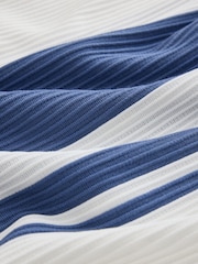 White Ottoman Rib Stripe Polo Shirt - Image 3 of 3