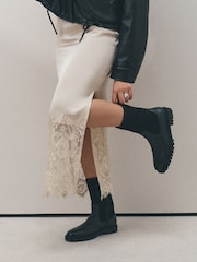 Black Forever Comfort® Leather Casual Midi Boots - Image 3 of 4