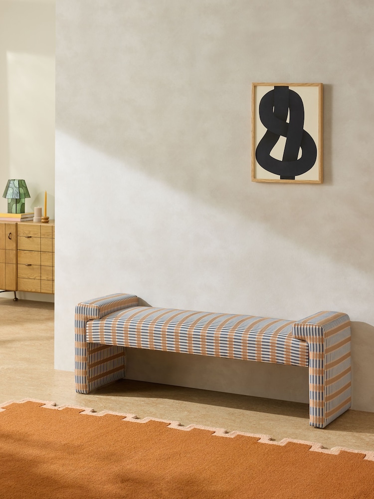 MADE.COM Sirio Blue Brixton Bench - Image 1 of 3 MADE.COM Sirio Blue Brixton Bench - Image 1 of 3