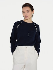 Jigsaw Blue Double Face Seamed Jumper - Image 1 of 6