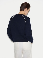 Jigsaw Blue Double Face Seamed Jumper - Image 4 of 6