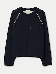 Jigsaw Blue Double Face Seamed Jumper - Image 6 of 6