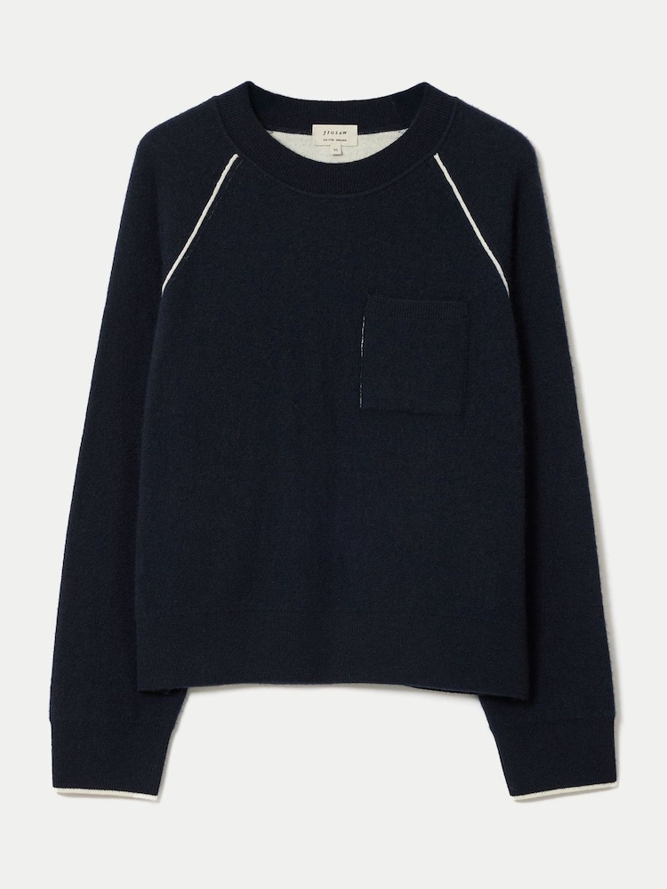 Jigsaw Blue Double Face Seamed Jumper - Image 6 of 6 Jigsaw Blue Double Face Seamed Jumper - Image 6 of 6