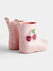 JoJo Maman Bébé Pink Cherry Ankle Wellies - Image 2 of 4