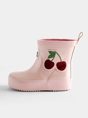 JoJo Maman Bébé Pink Cherry Ankle Wellies - Image 3 of 4