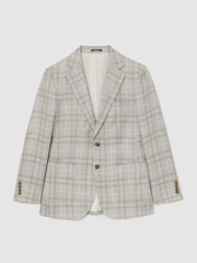 Atelier Hemp-Wool Check Single-Breasted Blazer - Image 2 of 8