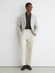 Atelier Hemp-Wool Check Single-Breasted Blazer - Image 3 of 8