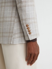 Atelier Hemp-Wool Check Single-Breasted Blazer - Image 4 of 8