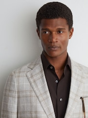 Atelier Hemp-Wool Check Single-Breasted Blazer - Image 6 of 8