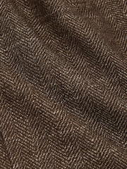 Reiss Brown Vallance Classic Fit Wool-Blend Double-Breasted Herringbone Blazer - Image 9 of 9