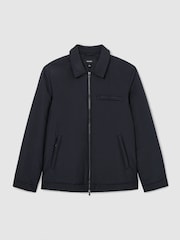Reiss Navy Bernardi Technical Padded Zip-Through Jacket - Image 2 of 6